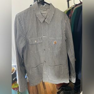 Carhartt WIP Michigan chore coat hickory indigo stripe